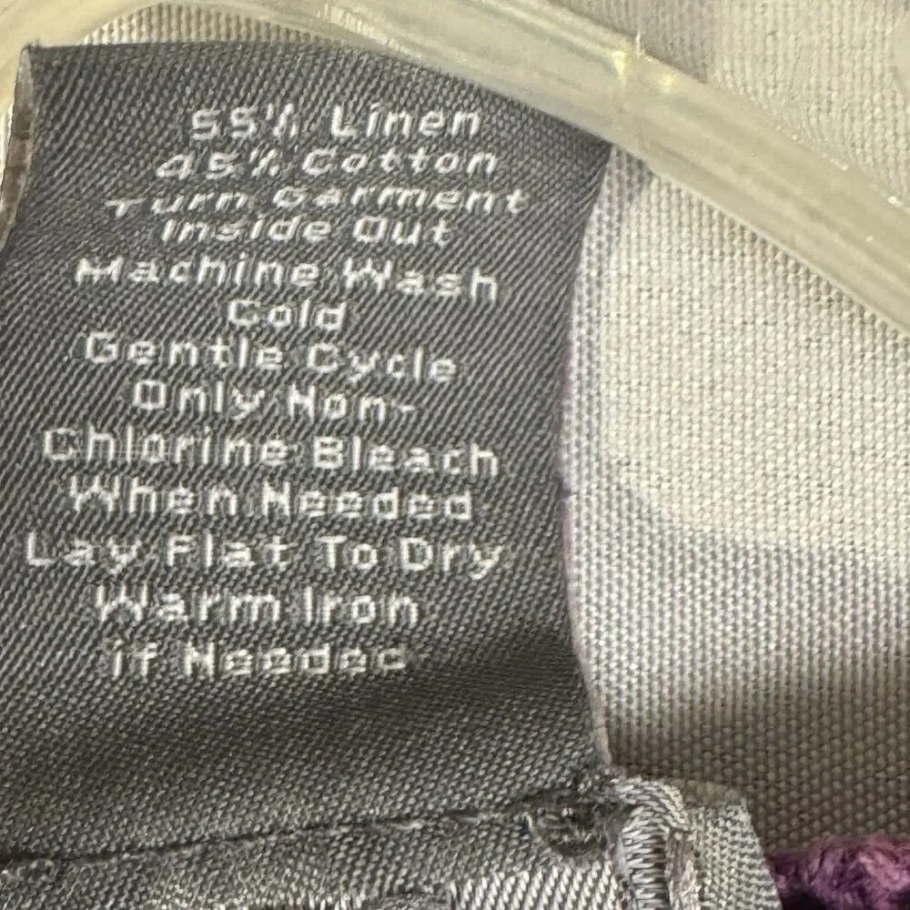 Ann Taylor Women’s M Purple Linen Cotton Short Sleeve Button Front Knit Cardigan
